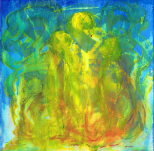 Schutzengel Dezember 2019, Acrylfarbe auf Leinwand/Keilrahmen, 30x30cm